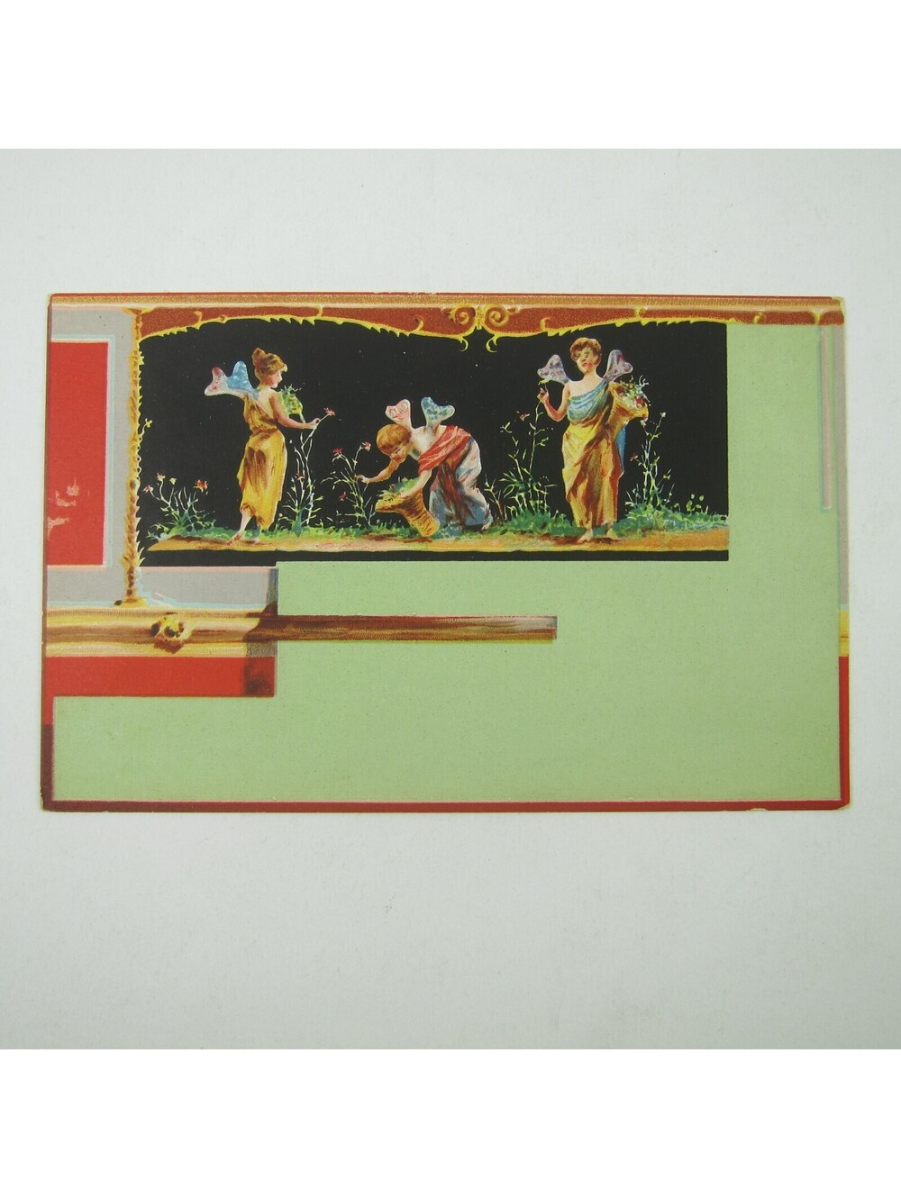 Postcard Art Painting Pompeii House of the Vettii Psyche Flower Girls Antique